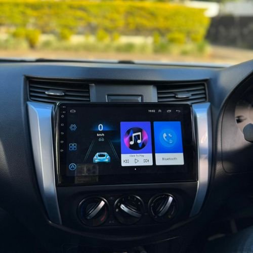 Car stereo screen fixed on a car dashboard