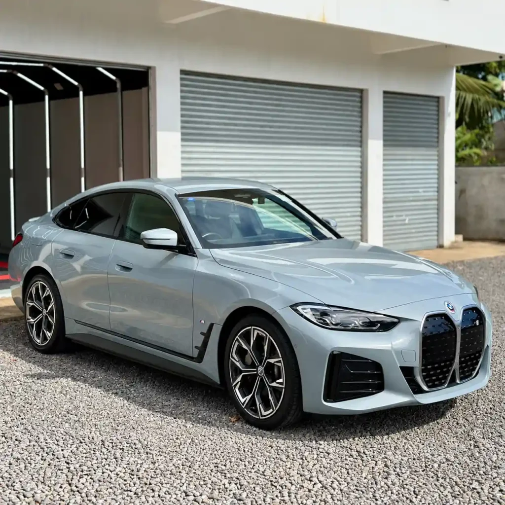 Grey BMW 4 Series Grand Coupe at a car detailing parking